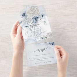 Rustik Elegant Damblå Blommig