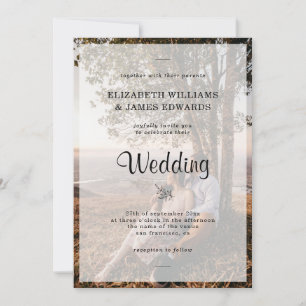 Rustik Elegant Fotobakgrund Bröllop Inbjudningar