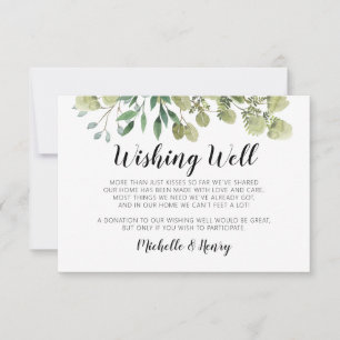 Rustik Elegant Greenery Wishing-brunnskort Anteckningskort