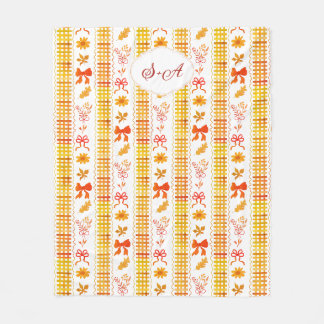Rustik Elegant Höst Monogram Bröllops Välkomst Fleecefilt
