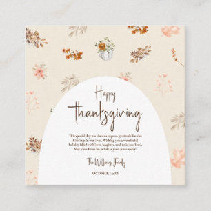 Rustik Elegant Höst Thanksgiving Välkomstkort Tilläggskort