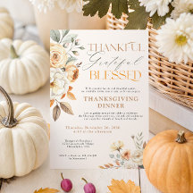 Rustik Elegant Höstblomma Thanksgiving Middag