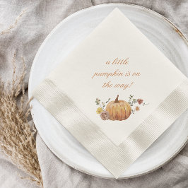Rustik Elegant Liten Pumpa Höst Baby Shower Pappersservett