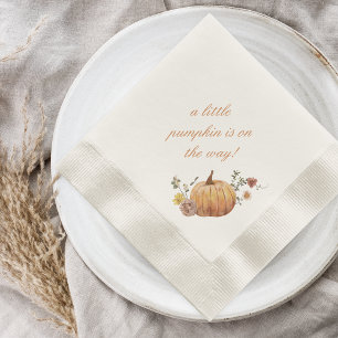Rustik Elegant Liten Pumpa Höst Baby Shower Pappersservett