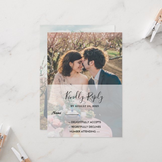 Rustik elegant, monogram fotot landsbyggsbröllop O Inbjudningar (Fram/Back In Situ)