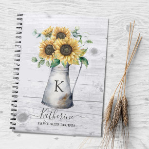 Rustik Elegant Monogram Solsicker Recept  Anteckningsbok