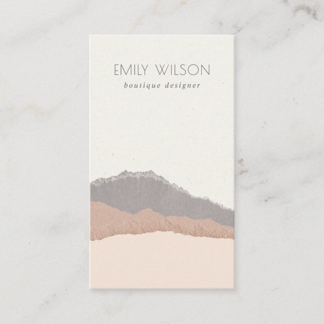 Rustik Elegant Pastel  Kraft Mountain Vinkar Visitkort (Framsida)