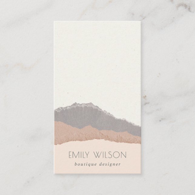 Rustik Elegant Pastel  Kraft Mountain Vinkar Visitkort (Framsida)