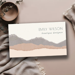 Rustik Elegant Pastel Kraft Mountain Vinkar Visitkort