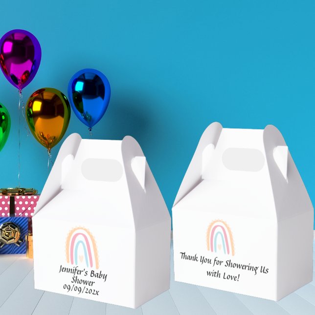 Rustik Elegant Regnbåge babyvy Gender-neutralt Presentaskar (Skapare uppladdad)