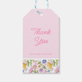 Rustik Elegant Rosa Blommigt Business Tack Presentetikett