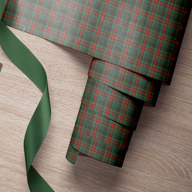 Rustik elegant rutig klassisk röd grön jul presentpapper (Skapare uppladdad)