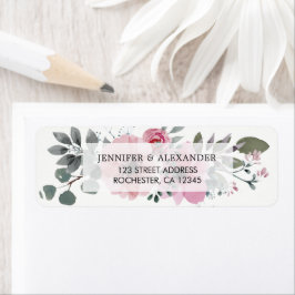 Rustik elegant vattenfärgsblommigt botaniskt Bröll Returadress Etikett