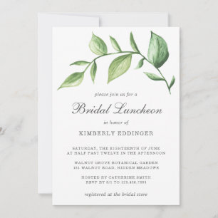 Rustik Elegant Watercolor Greenery Möhippa Luncheo Inbjudningar