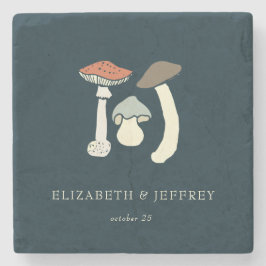 Rustik Elegant Woodland Vild Mushroom Bröllop Stenunderlägg