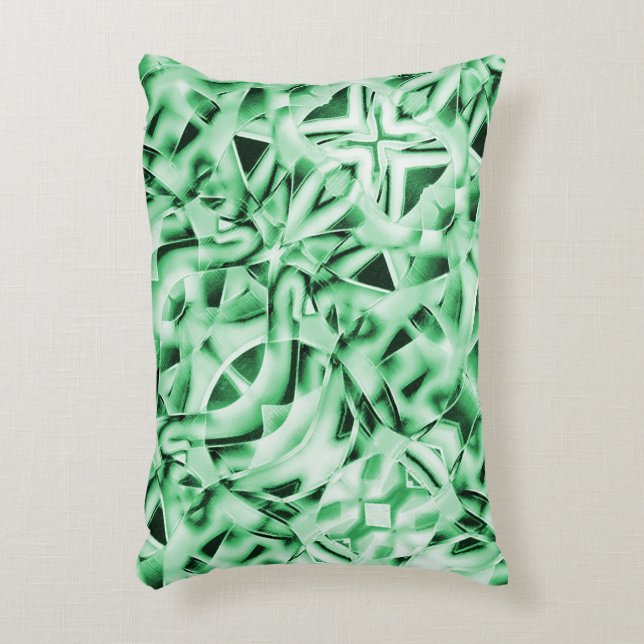 Rustik eller inte, sammanflätad konstig med vit gr prydnadskudde (Framsidan(Vertikal))