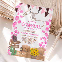 Rustik en liten western cowgirl-babydusch inbjudningar