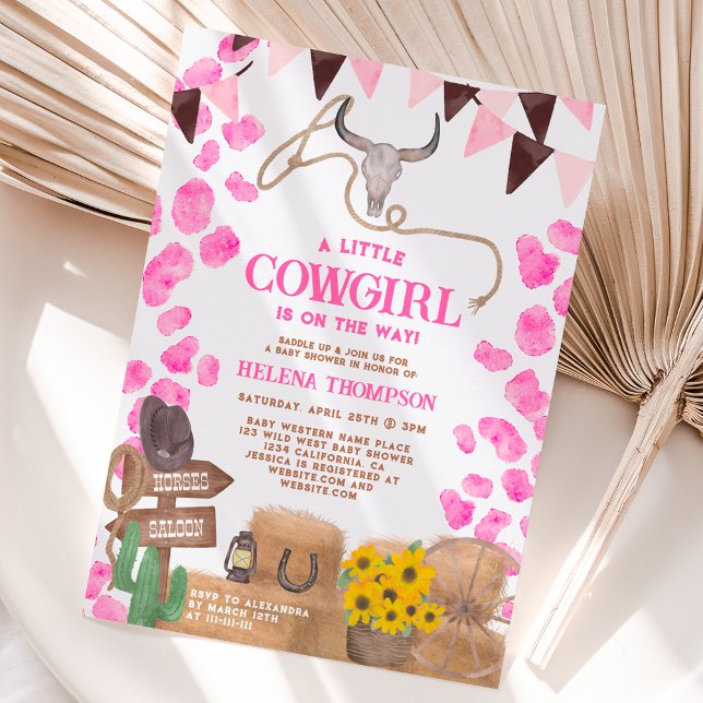 Rustik en liten western cowgirl-babydusch inbjudningar (Skapare uppladdad)
