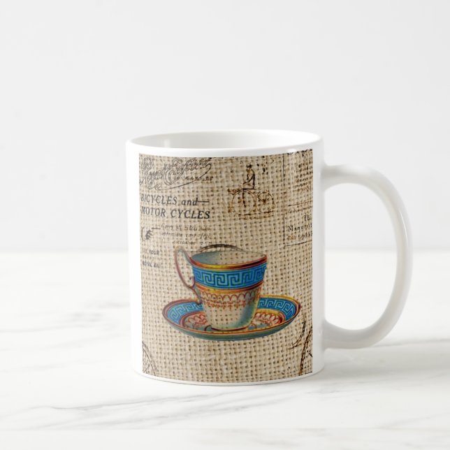 Rustik Engelska land te party blue tekopp Kaffemugg (Höger)
