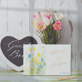 Rustik, enkel blå Gult, vattenfärg Gästböcker