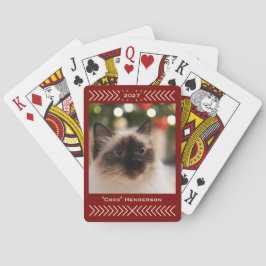 Rustik Enkel Grafisk Anpassad Foto Namn och År Casinokort