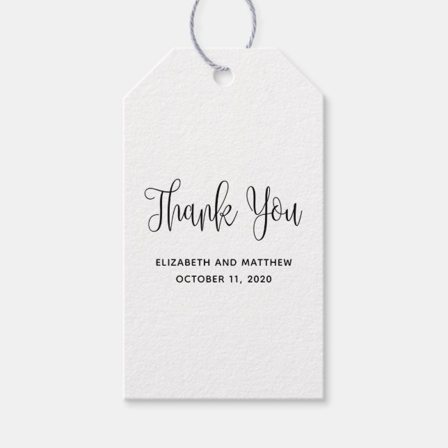 Rustik enkel märkre. Kraft bröllop tack Presentetikett (Framsidan)