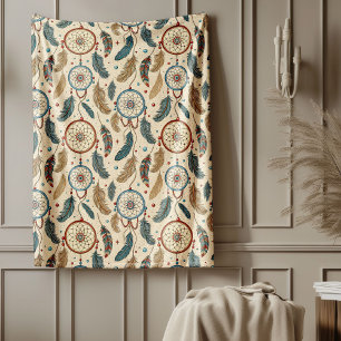 Rustik Ethnic Inngen Artistry dreamcatcher Fleecefilt
