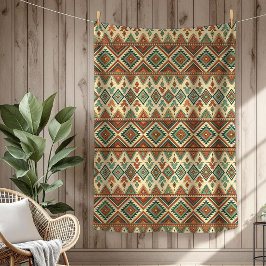 Rustik Ethnic Inngen Artistry-kopparblått Fleecefilt