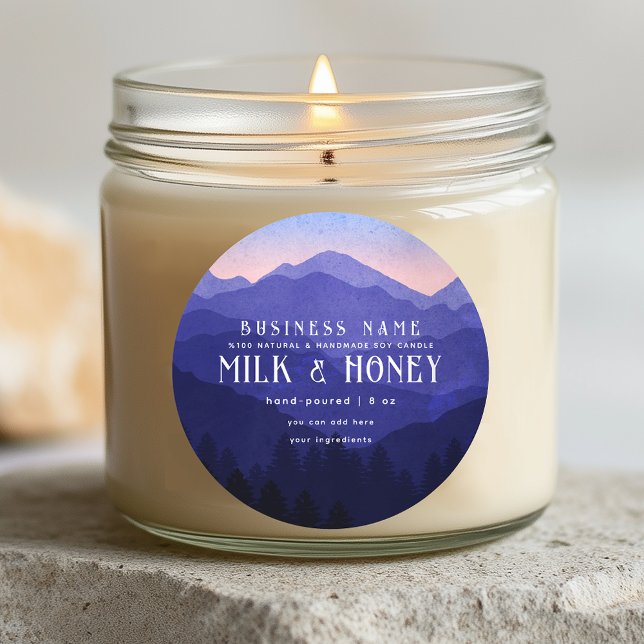 Rustik etikett för blått bergsljus för vattenfärg (Skapare uppladdad)