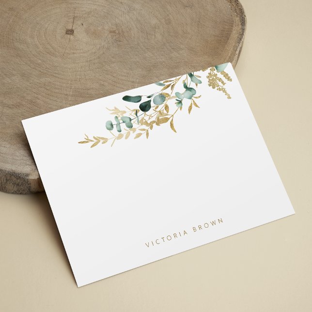 Rustik eucalyptus greenery Personlig Stationery Anteckningskort (Rustic eucalyptus greenery Personalized Stationery Note Card)