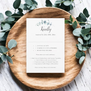 Rustik Eucalyptus Script-Bröllop OSA Kort