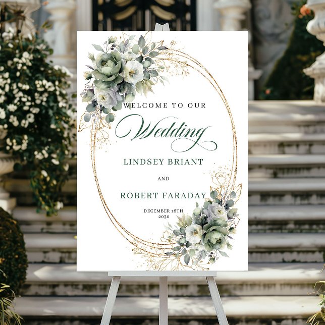 Rustik Eukalyptus Boho Bröllop Välkomstskylt Poster (Rustic Eucalyptus Boho Wedding Welcome Sign)