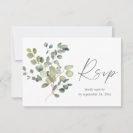 Rustik Eukalyptus Grönska Duo med måltids RSVP-kor OSA Kort