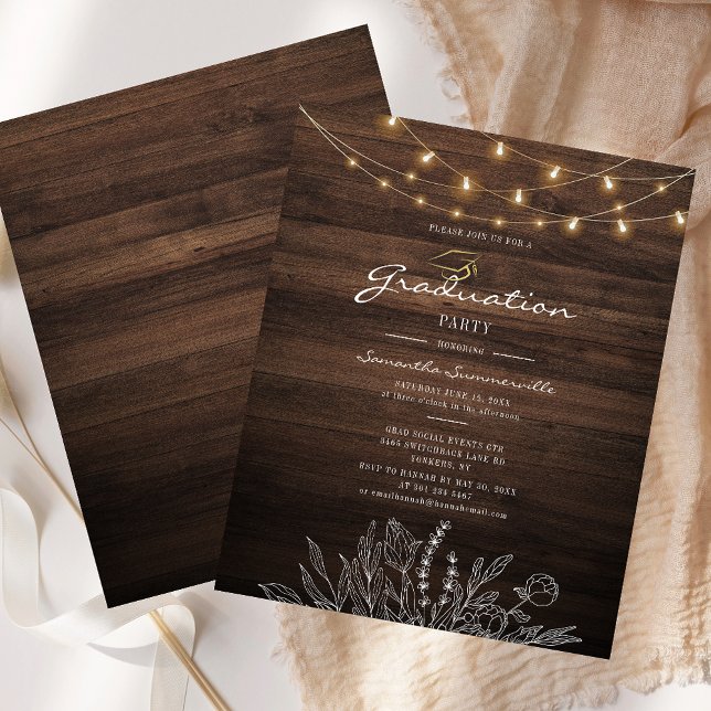 Rustik examensfest 2026 inbjudan (Rustic Graduation Party 2025 Invitation)