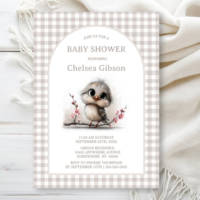Rustik Fågel Baby Shower Inbjudningar (Skapare uppladdad)