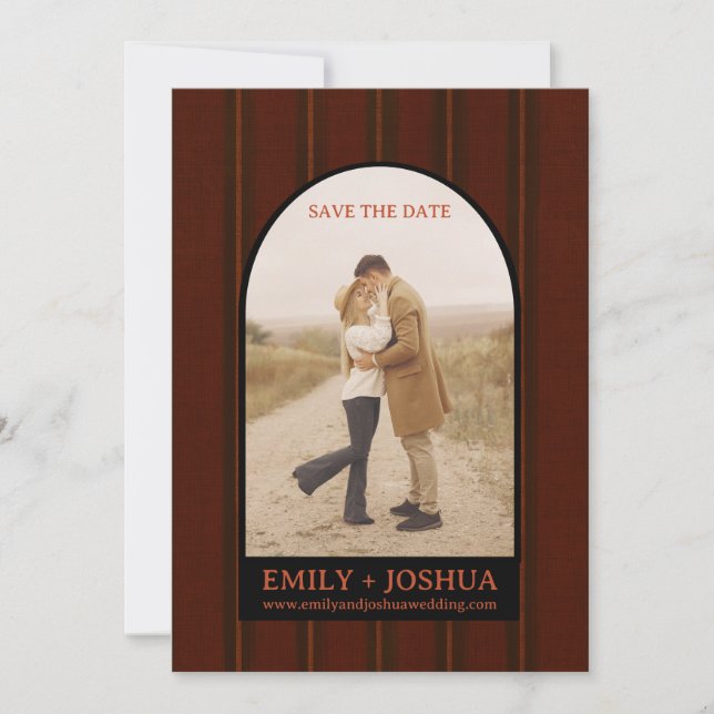 Rustik Fall Flat Save Date Bröllop-kortet hösten Spara Datumet (Framsida)