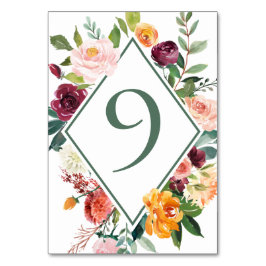 Rustik Fall Flowers Sage Grönt Bordsnummer 9