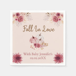 Rustik Fall In Love Rosa Pumpa Baby Shower Pappersservett