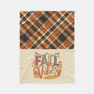 Rustik Fall Vibes - bränd Orange Skriva ut höst Fleecefilt