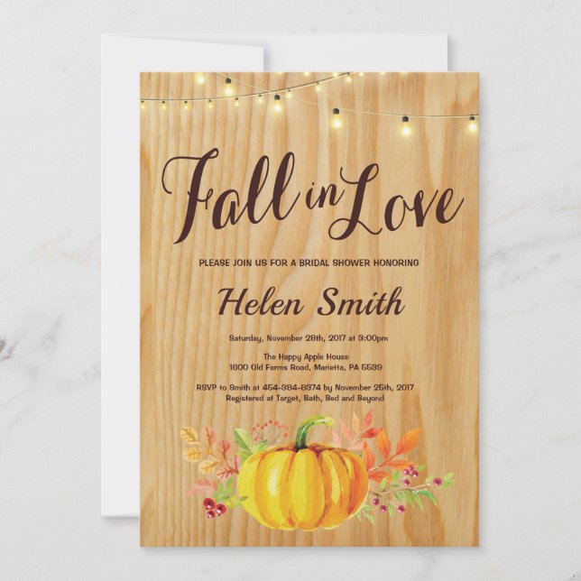 Rustik fallsträng Ljus Inbjudningskort för möhippa (Framsida)