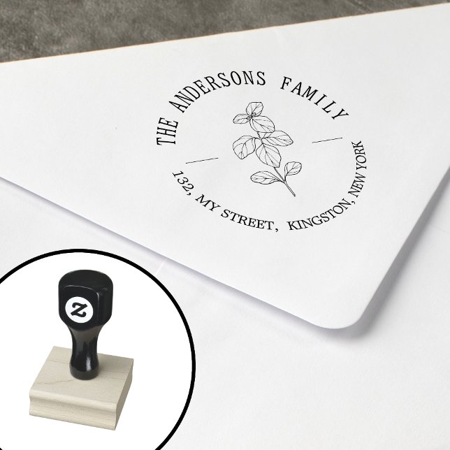 Rustik familjenamn för blad  stämpel (Skapare uppladdad)