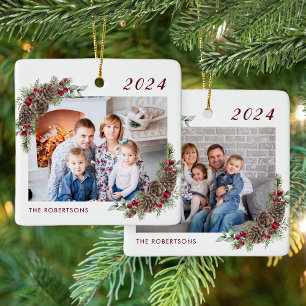 Rustik Family 2 - Fotjulig jul Julgransprydnad Keramik
