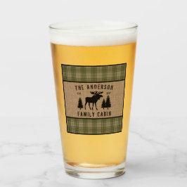 Rustik Family Cabin Moose Gräs Grönt Play Burlap Glaskopp