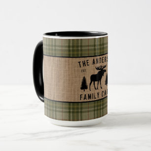 Rustik Family Cabin Moose Gräs Grönt Play Large Mugg