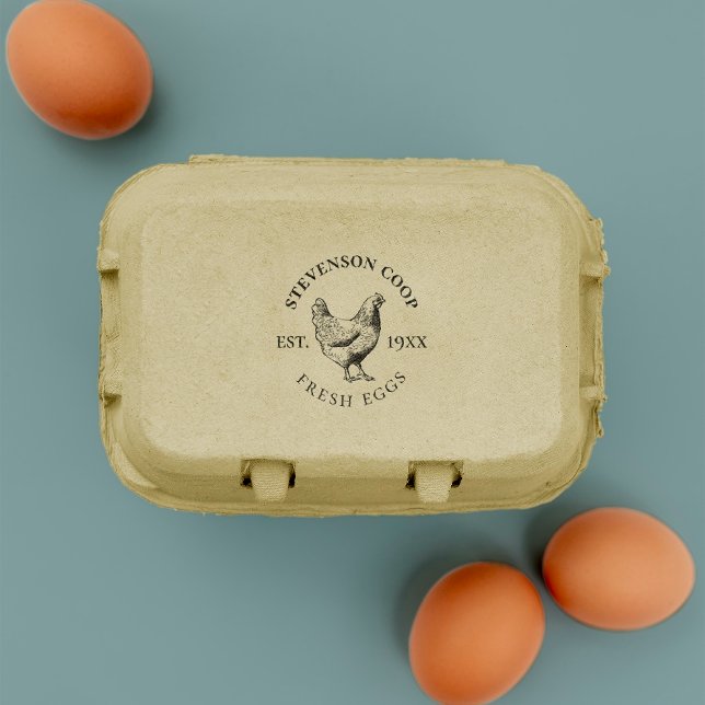 Rustik Family Farm Personlig Fresh Chicken Eggs Stämpel (Skapare uppladdad)