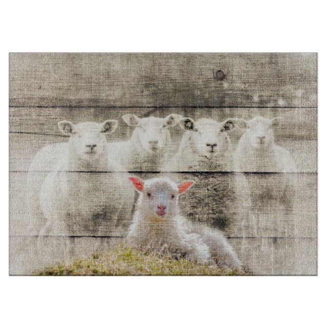 Rustik får Baby Lamb Burlap (Framsidan)