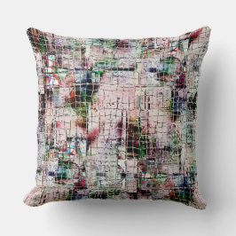 Rustik färgad underlig teckning under abstrakt jut kudde