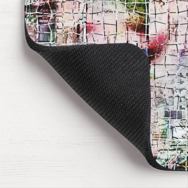 Rustik färgad underlig teckning under abstrakt jut musmatta (Hörn)