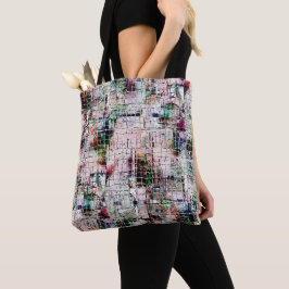 Rustik färgad underlig teckning under abstrakt jut tygkasse