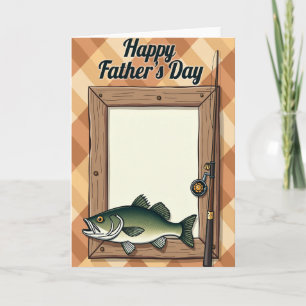 Rustik Fars Dag Fiskekort Kort